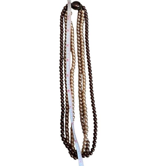 Vintage 3 Strand Faux Pearl Necklace - Picture 6 of 6